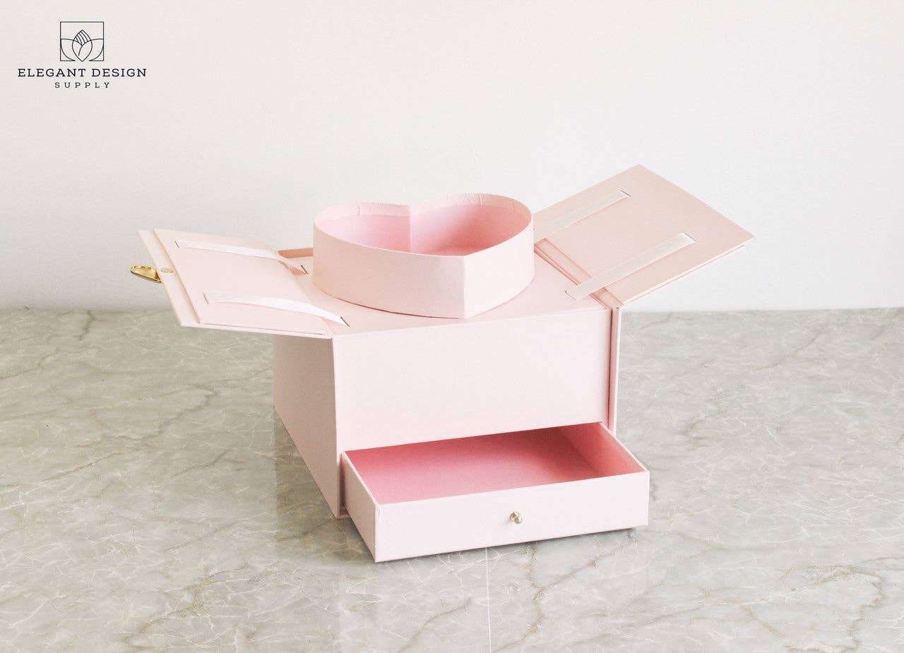 Elegant Design Supply - Wholesale Gift Box - Pull-up Heart Flower Box with Drawer10
