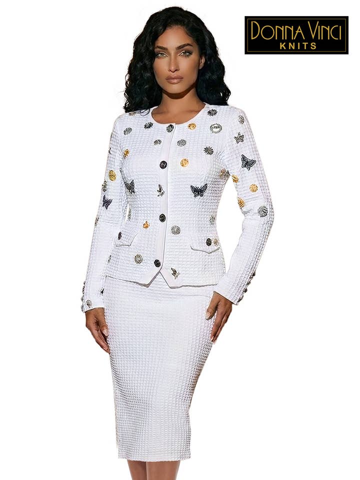 Ensemble Veste et Jupe 2 pièces, Style 13459 de Donna Vinci KNITS pour la vente par Donna Vinci