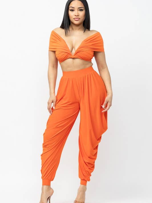 Off Shoulder Top W Pants Set for wholesale by Belita Collection