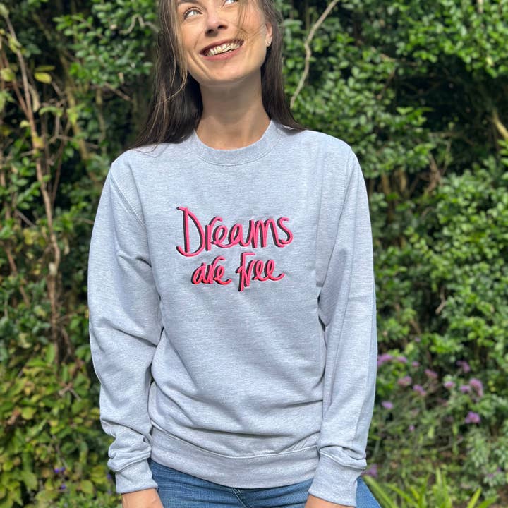 Sample Sale Nickie Kelly X Percy & Nell 'Dreams are Free' Sweatshirt In Beige for wholesale by Percy and Nell Retail Limited