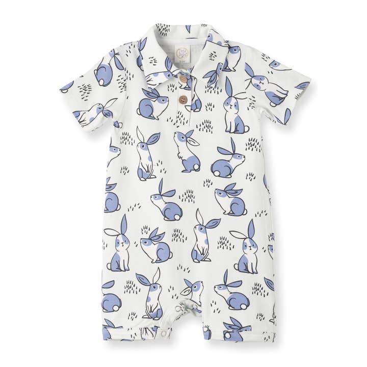Tesa Babe - Wholesale Jumpsuit - Baby - Baby Boy's Thumper Bamboo Shortie Easter Romper