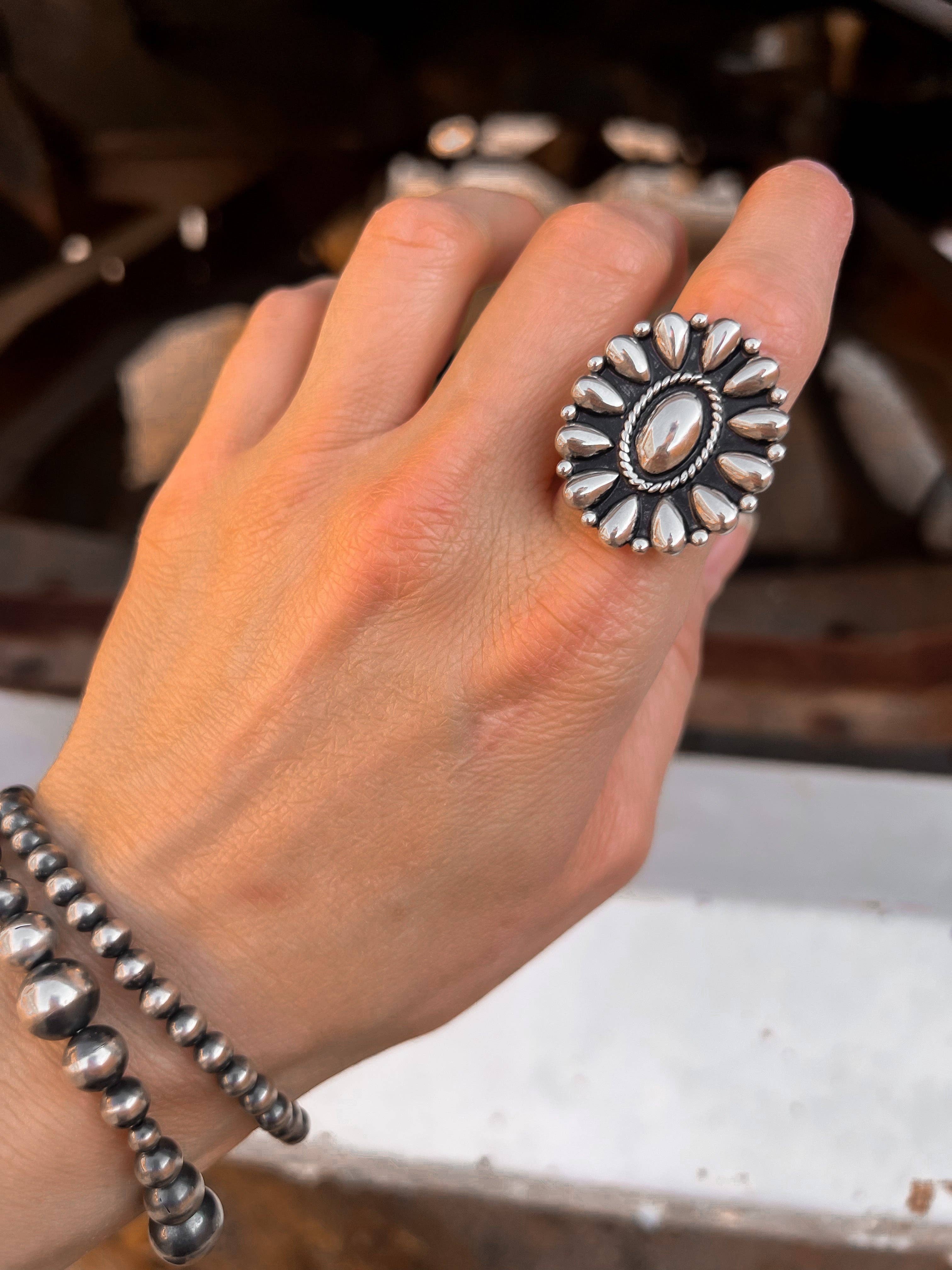 Krush Kandy - Wholesale Jewelry Set - Sundown Petals Sterling Silver Ring & Earrings PREORDER3