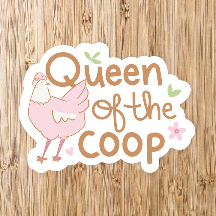 Reine du Poulailler Autocollant Poulet pour la vente par Lovely Paper