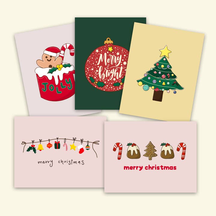 Joli lot de cartes de Noël (lot de 5 ou 10 cartes en boîte) pour la vente par Studio BiKay