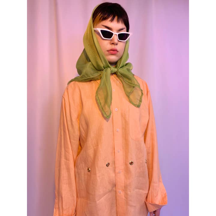 Shop Journal Vintage - Wholesale Scarf - Women's - Large lime sheer square scarf2