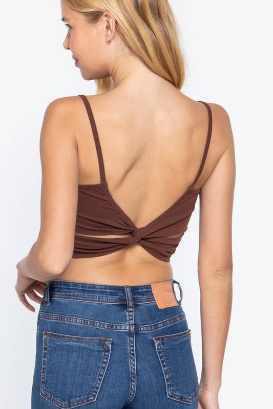 Active Basic | Active USA - Vente Caraco – femme - Débardeur à dos torsadé avec bonnet de soutien-gorge amovible et col rond6