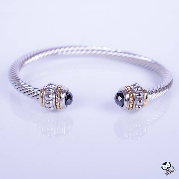 Beaded sort kabel armbånd for engroshandel hos My Best Kept Jewelry