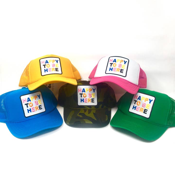 Après Babe - Wholesale Trucker Hat - Women's - "Happy To Be Here" Adjustable Trucker Hat