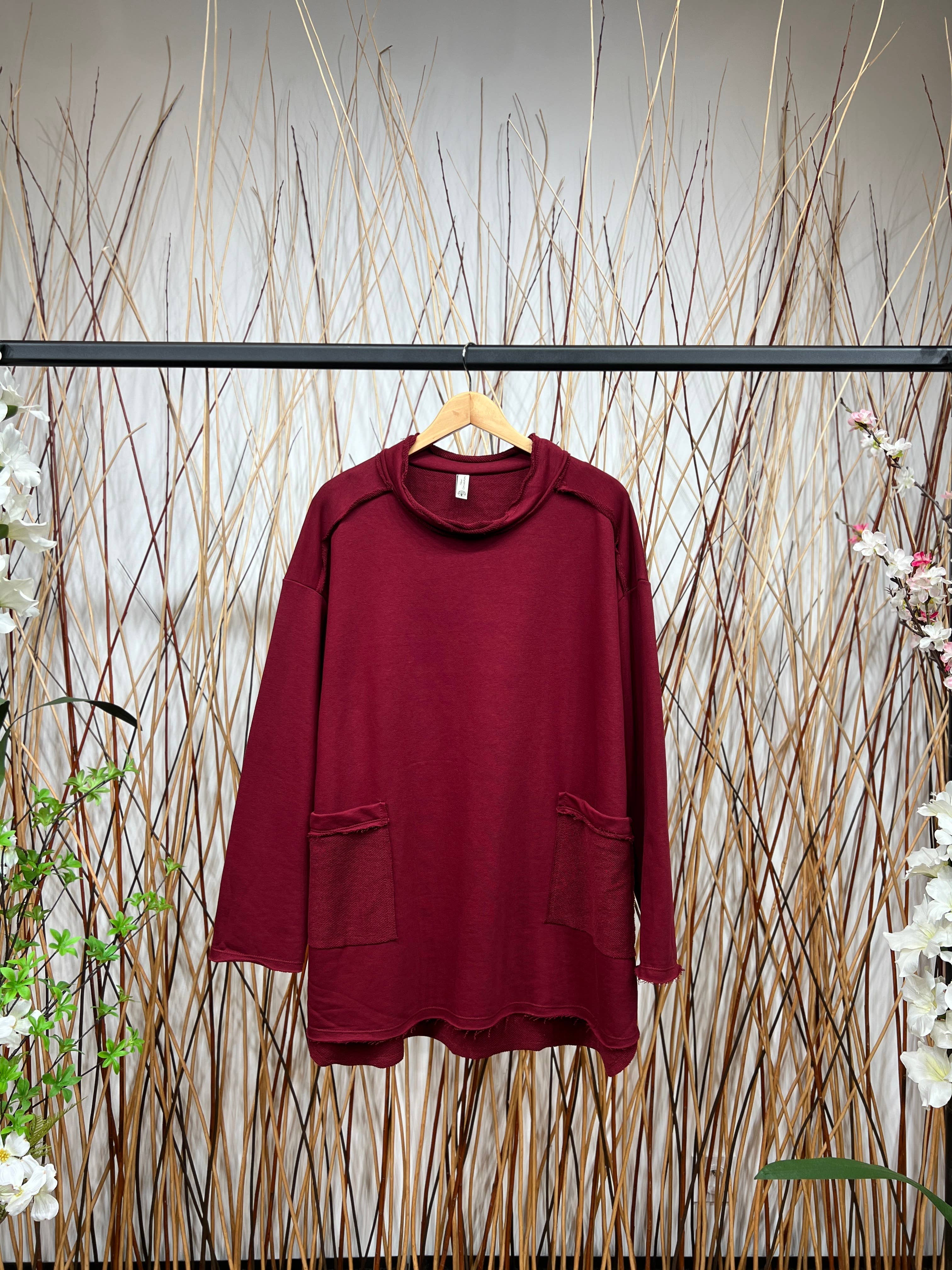 L'Emotion - Wholesale Sweatshirt - Women's - Cotton Large Functional Pockets Tunic Sweatshirt    1