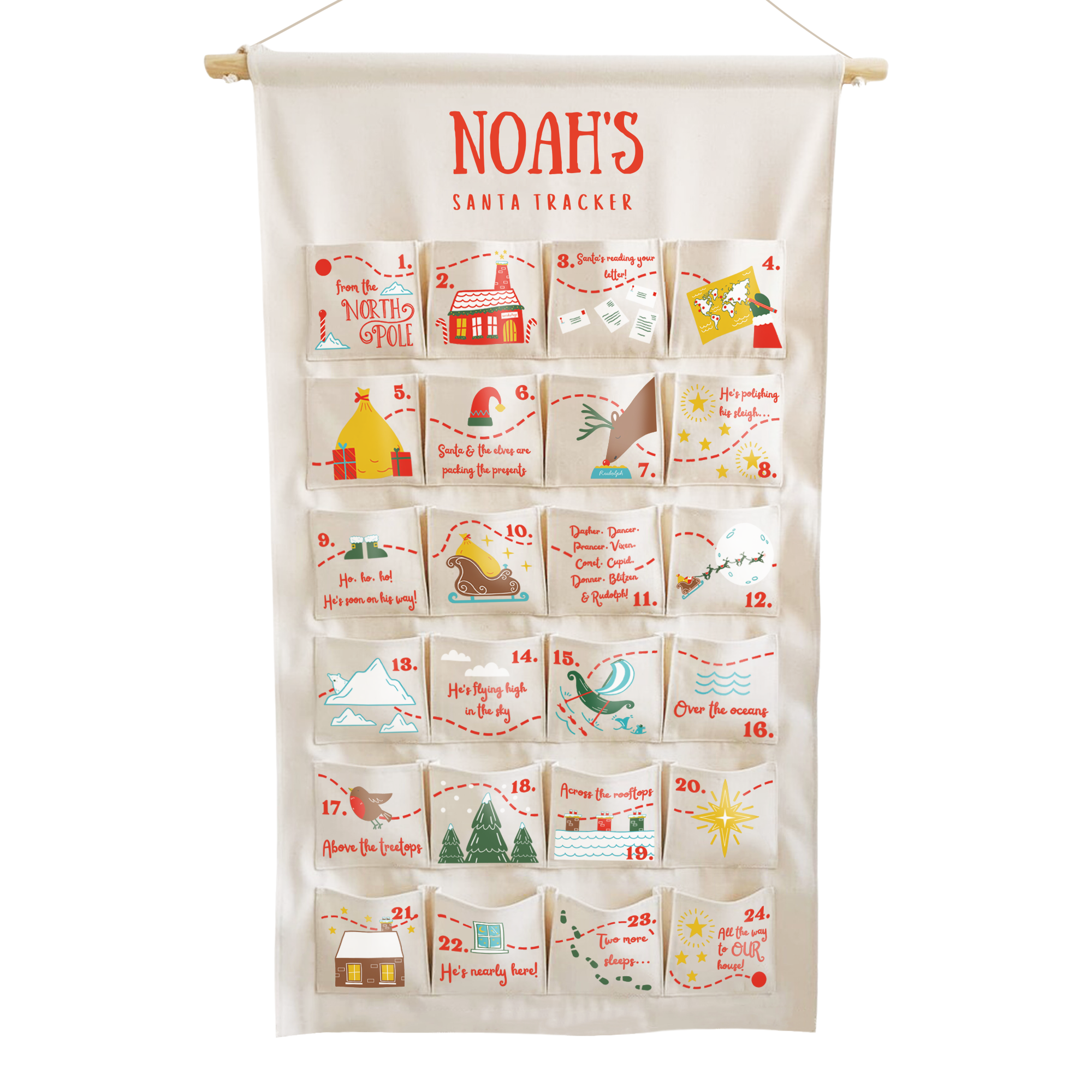PersyBoo - Wholesale Advent Calendar - Personalised Fabric Christmas Advent Calendar - Santa Tracker4