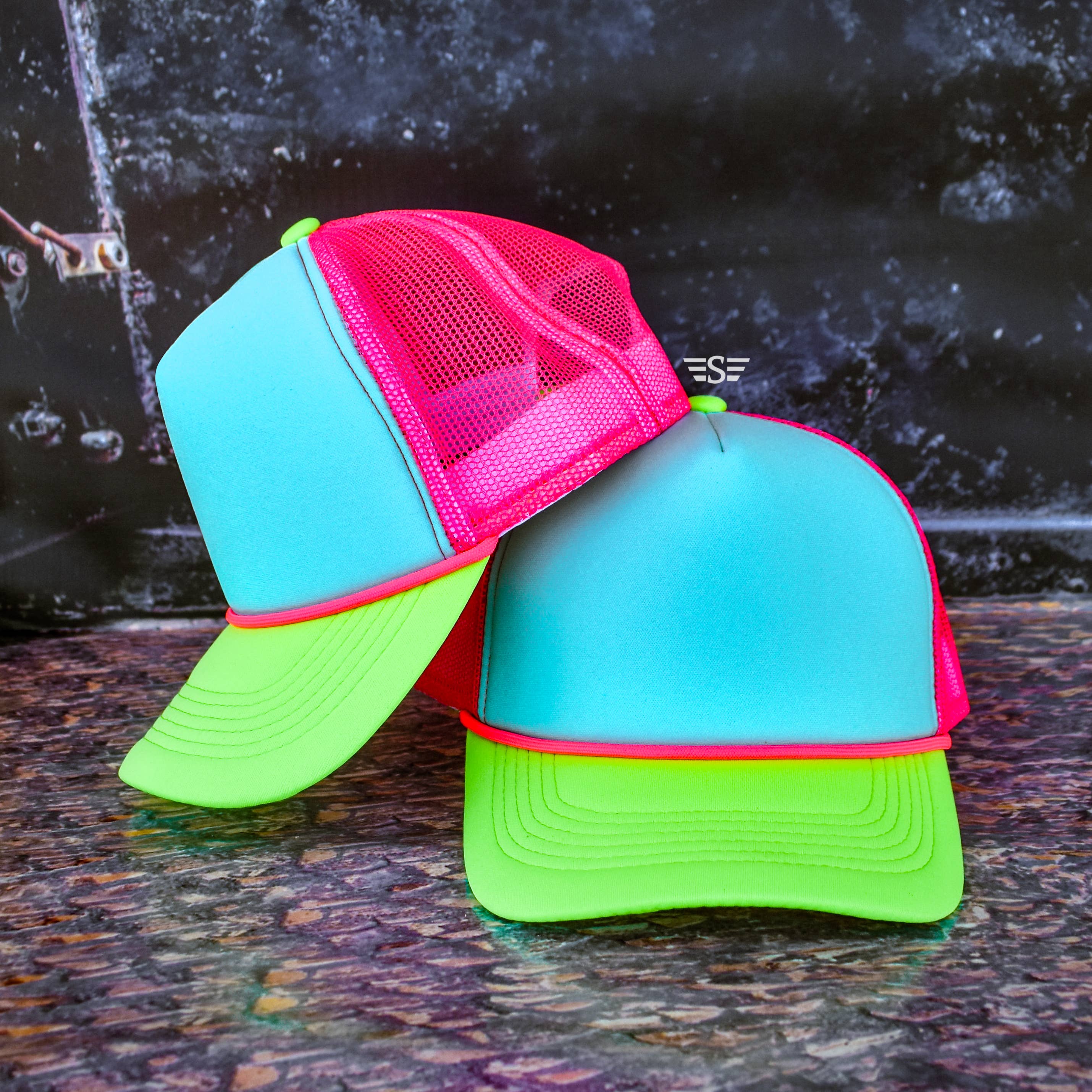 Flying S Company - Wholesale Trucker Hat - Unisex - Tri Color Mesh Trucker Cap15