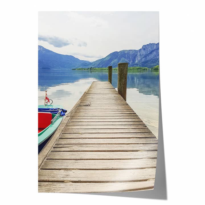 Boat Dock Mondsee I | Kunstfotografi Print for engroshandel hos Natasha Riha Photography