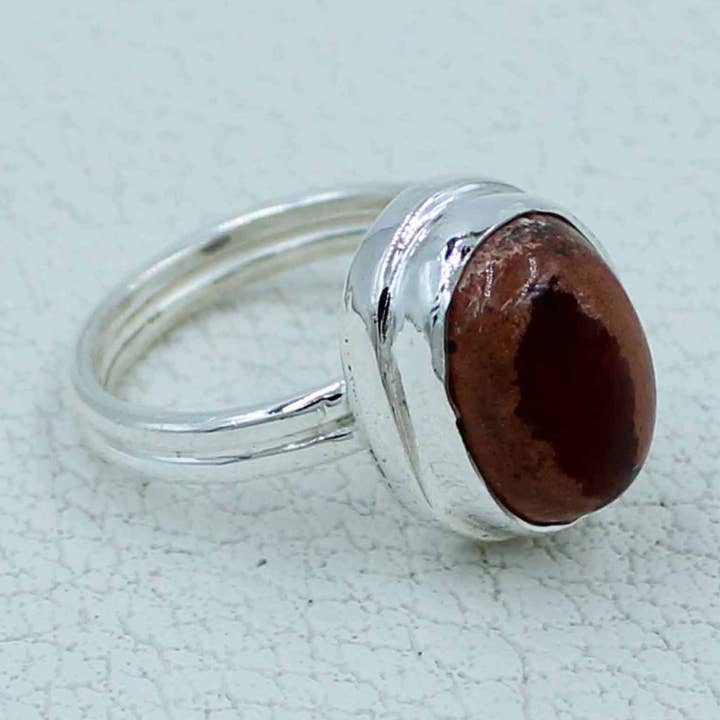 Ring aus 925er-Sterlingsilber mit mexikanischem Opal für den Großhandel von Silvex Jewelry