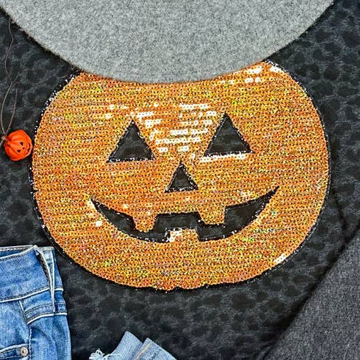 Sequins Pumpkin Patch for wholesale by Trendy Transfers