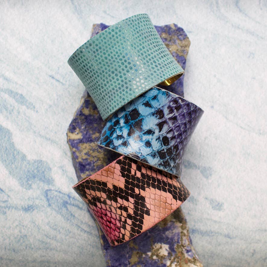 a.v. max - Wholesale Cuff Bracelet - Leather Wrapped Concave Cuff|SAMPLE SALE1