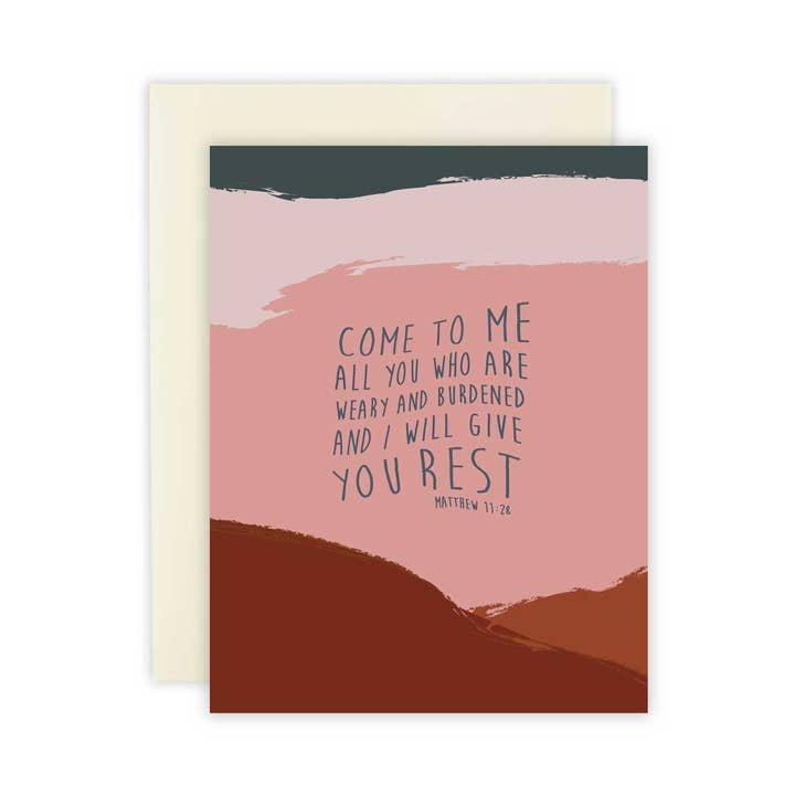 Come Rest Greeting Card for wholesale by Cleerely Stated