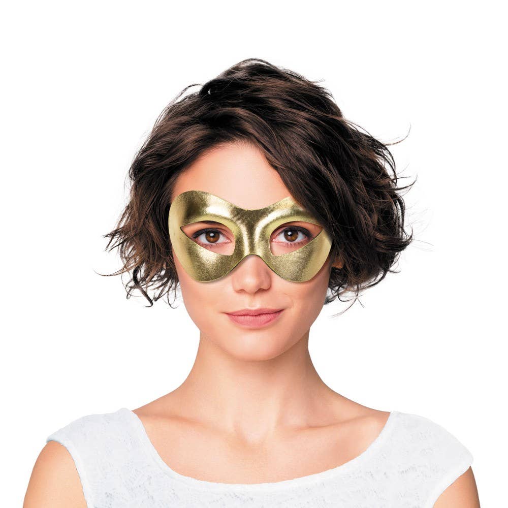 Party Pro - Wholesale Costume - Women's - GOLD FABRIC MASK0