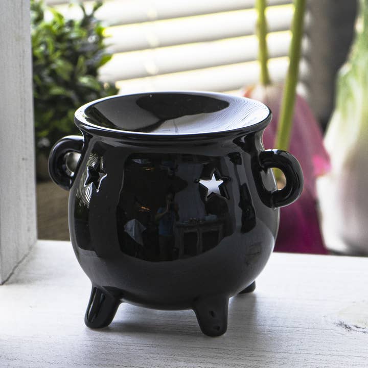 Pacific Trading - Wholesale Oil warmer - Shiny Black Cauldron Oil Burner1