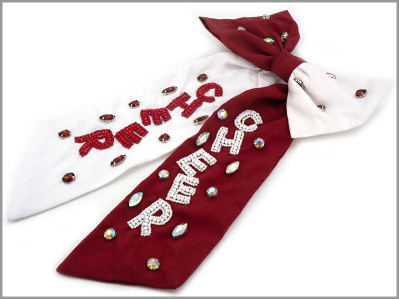 Lou & Co - Wholesale Hair Bow - Women's - H-486-Burgundy White0