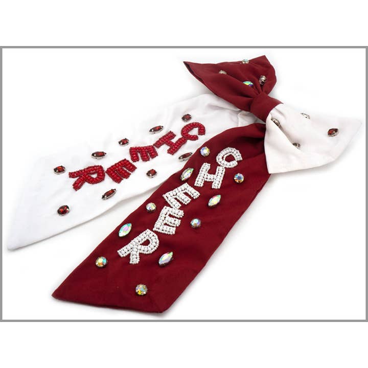 Lou & Co - Wholesale Hair Bow - Women's - H-486-Burgundy White