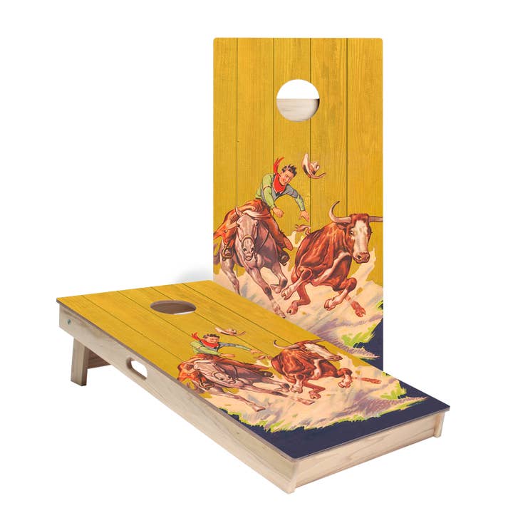 Vintage Western Cowboy Star Cornhole Boards for wholesale by American Cornhole Association