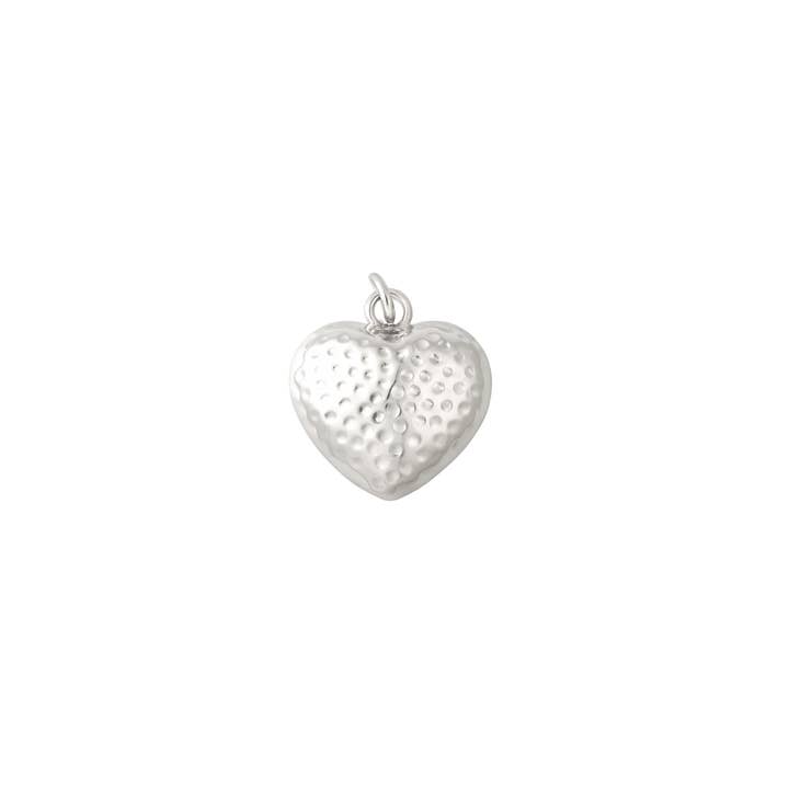 The Charm Bar Company - Wholesale Individual Charm/Pendant - Silver Dimpled Puff Heart Charm