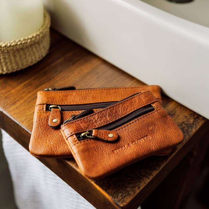 Tangent Leather Coin Pouch for wholesale by Steel & Clover