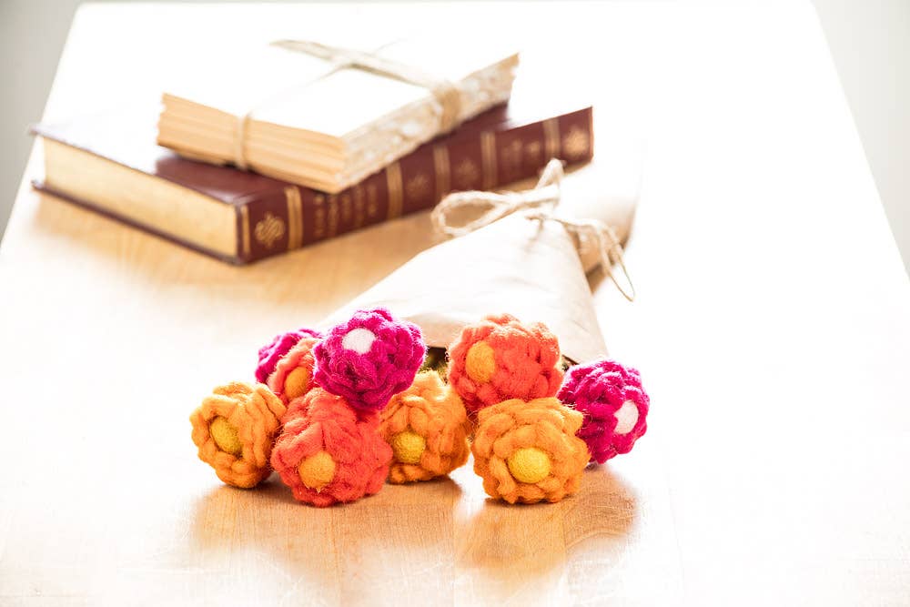 Abbott - Wholesale Artificial Flowers - Layered Petal Flower Stem-3 Assorted-12"H2