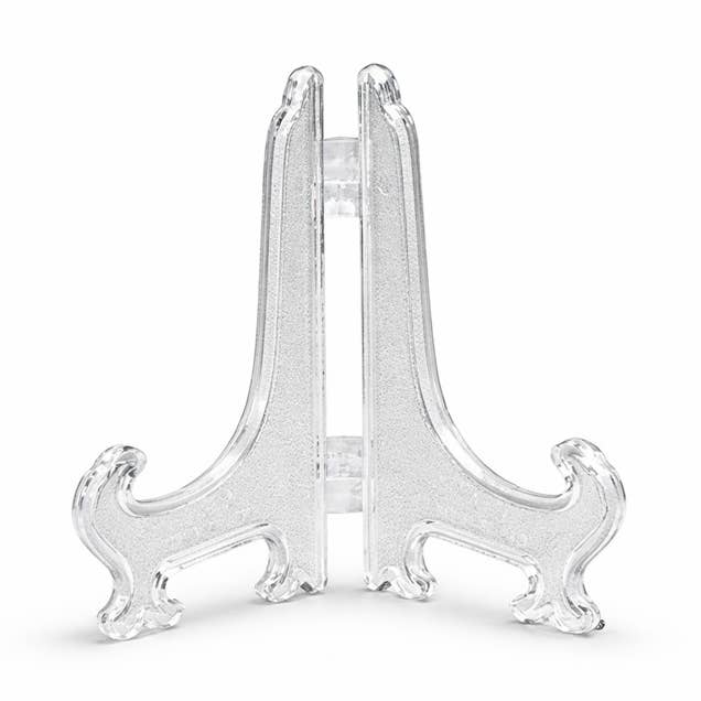 3-1/2" H - Small Clear Acrylic Plate Stand Display Easel for wholesale by Factory Direct Craft