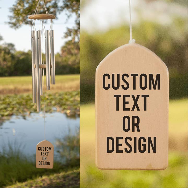Campanelli eolici personalizzati - Logo o testo personalizzati per la vendita all'ingrosso da parte di Personalized By Kate
