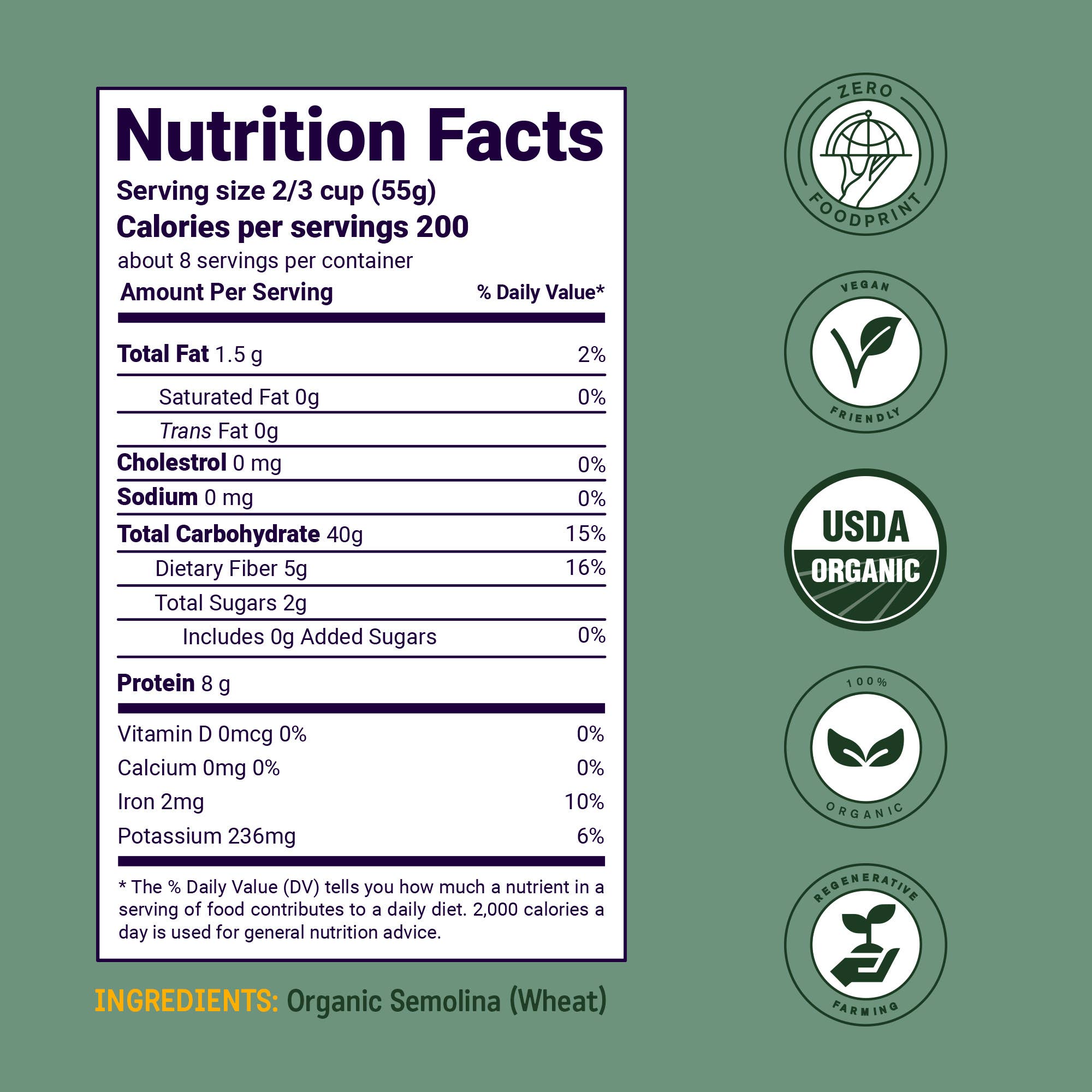 Flour + Water Foods - Wholesale Pasta - Organic Penne Pasta, Regenerative Farmed, 12oz2