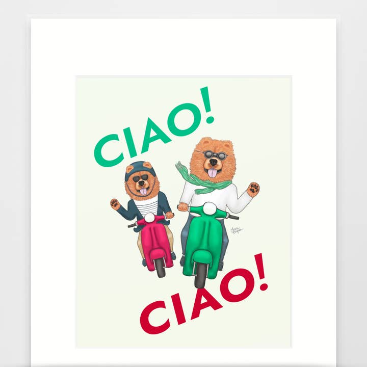 Laura Bergsma Studio - Vendita all'ingrosso Stampa artistica - Stampa artistica Chow Chow Dog, Ciao! Ciao!2