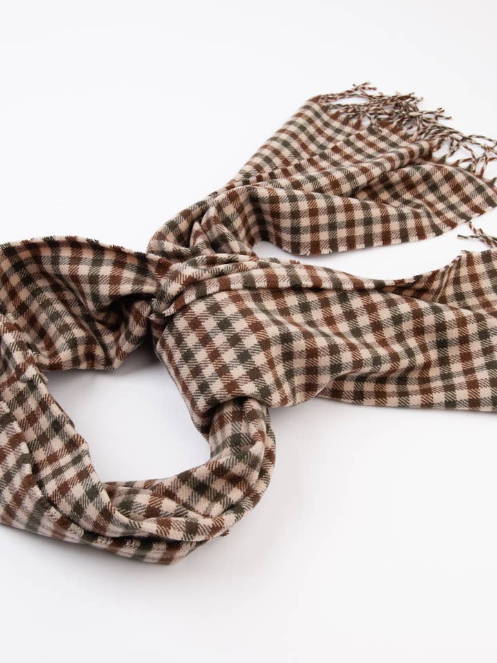 SCIARPA NATALIZIA SVBL1000-CLARINS MINI CHECK - OLIVA/GRN per la vendita all'ingrosso da parte di Lucca Couture