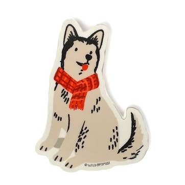 Autocollant Cozy Husky pour la vente par Wild Optimist