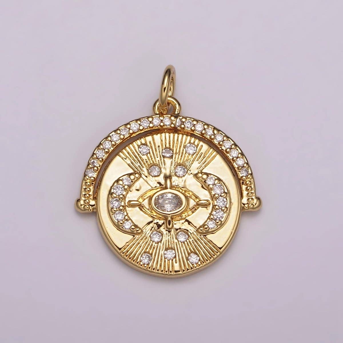 Wholesale 24K Gold Filled Triple Moon Pendant for Goddess Necklace - Main Image