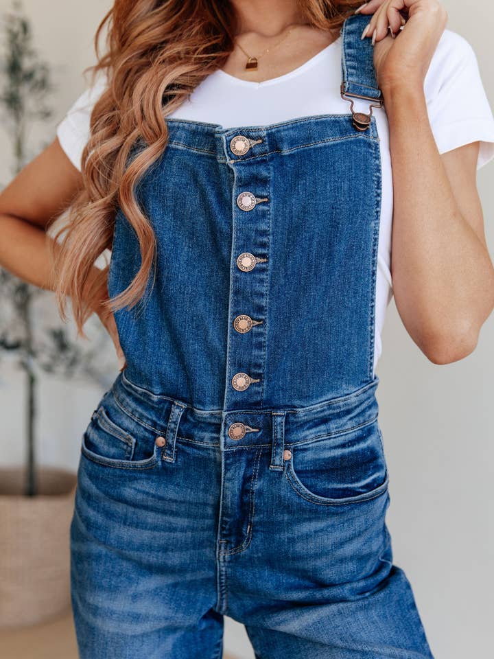 Avenue Wholesale - Wholesale Overall - Dames - Judy Blue spijkeroverall met hoge taille en wijde pijpen