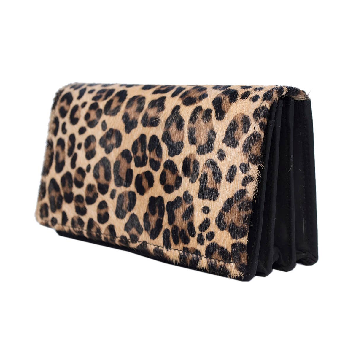 Arrigo - Wholesale Wallet - Women's - Leather Ladies Wallet RFID Black Leather Animal Print Fur28