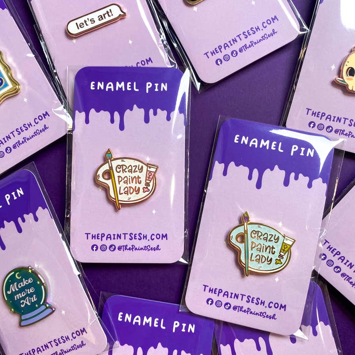 The Paint Sesh - Wholesale Reversspeld/knoop - Crazy Paint Lady Enamel Pin | Accessoires voor vrouwelijke artiesten