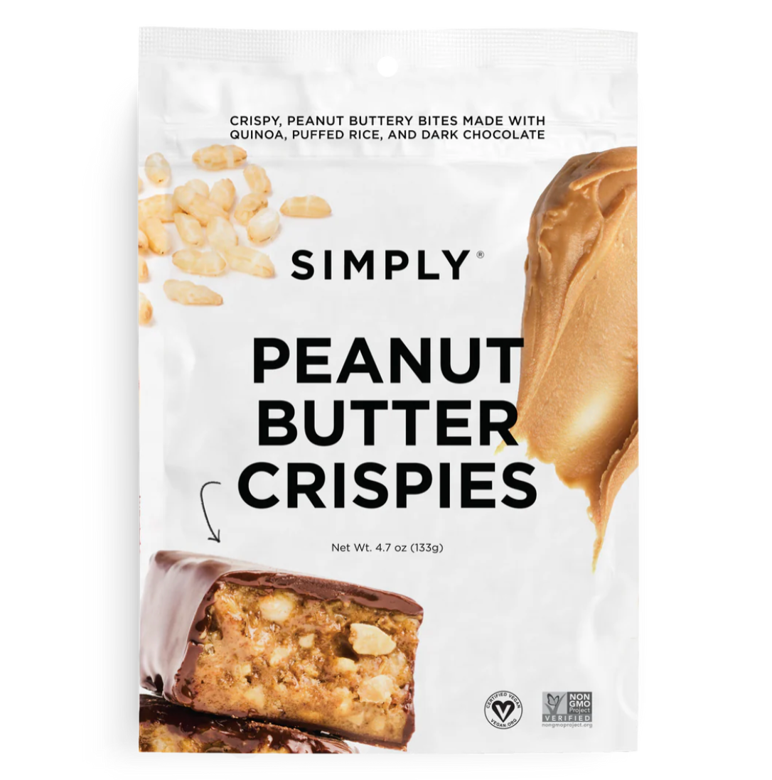 Simply Gum - Wholesale Chocolate Covered Sweets - Peanut Butter Crispies (4.7 oz Bags) | Pack of Six3