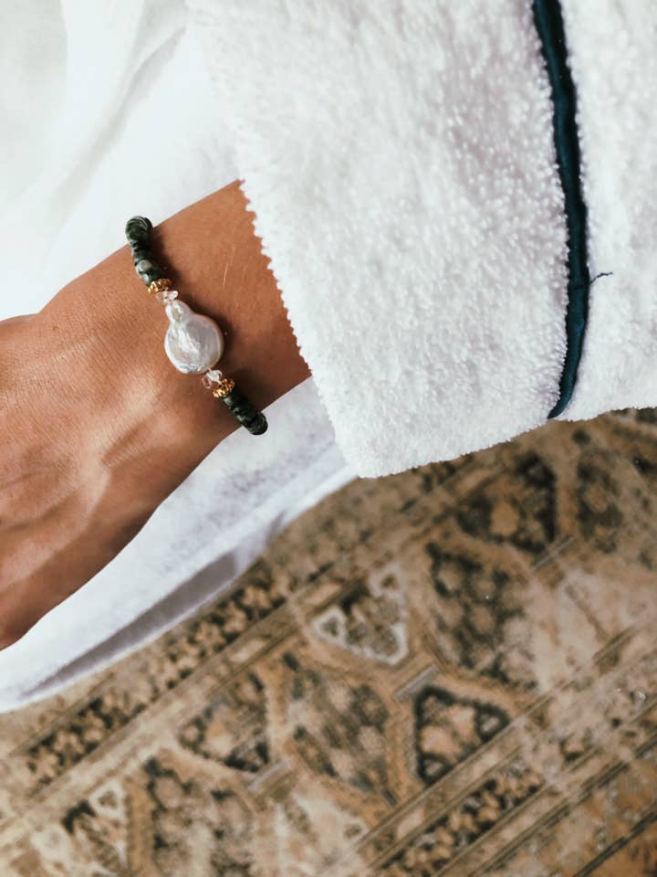 Pearl For Soul Green Jasper Bracelet for wholesale by Holi Editions