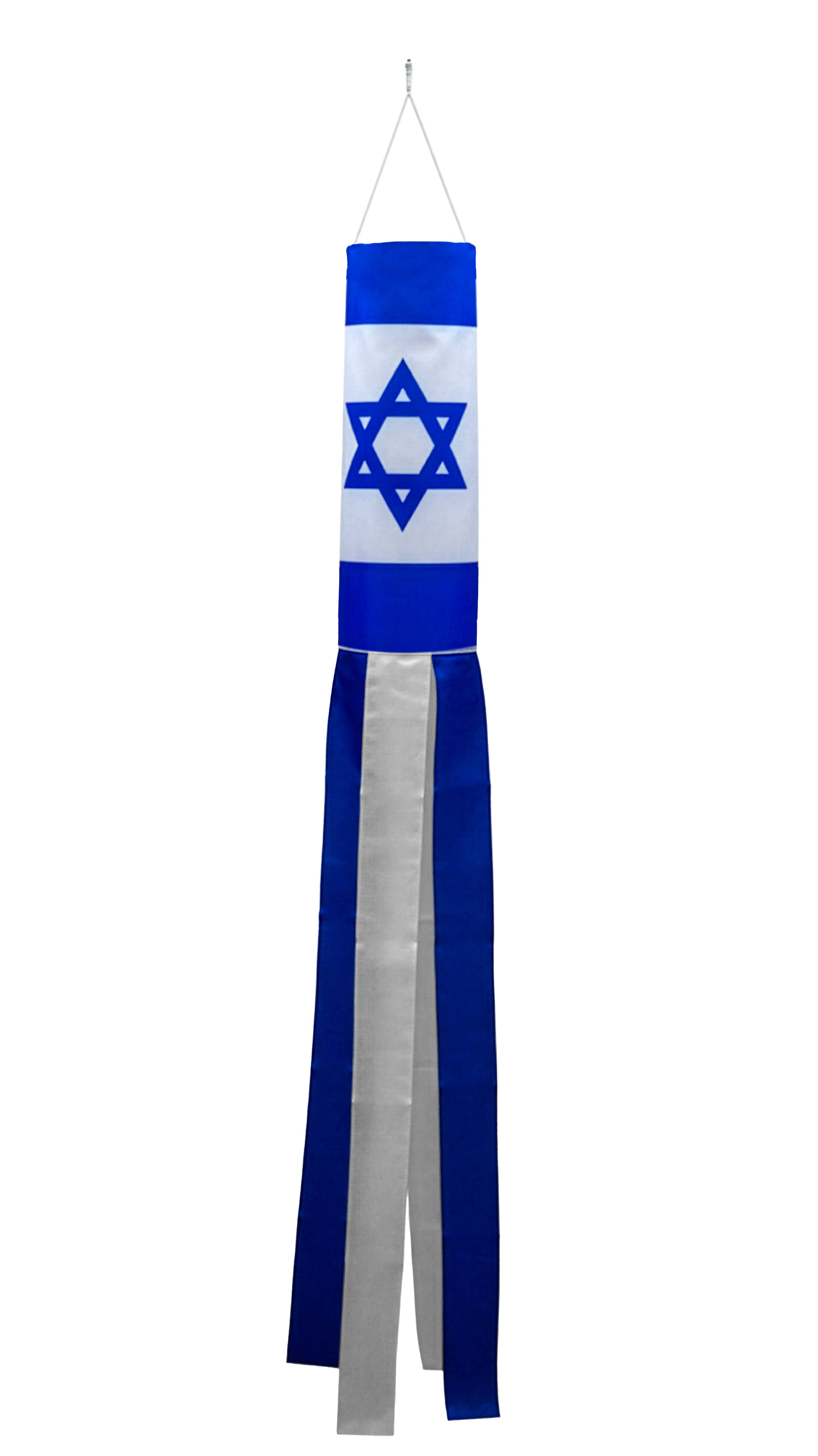 Flags Importer - Wholesale Wind Chime - Israel Super Shiny Poly 5ft Windsock1