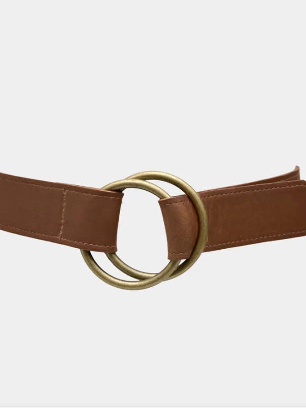 Josie Belt – Chocolade | Twee-Ring Sluiting | Eén Maat voor wholesale door ADA Collection Belts