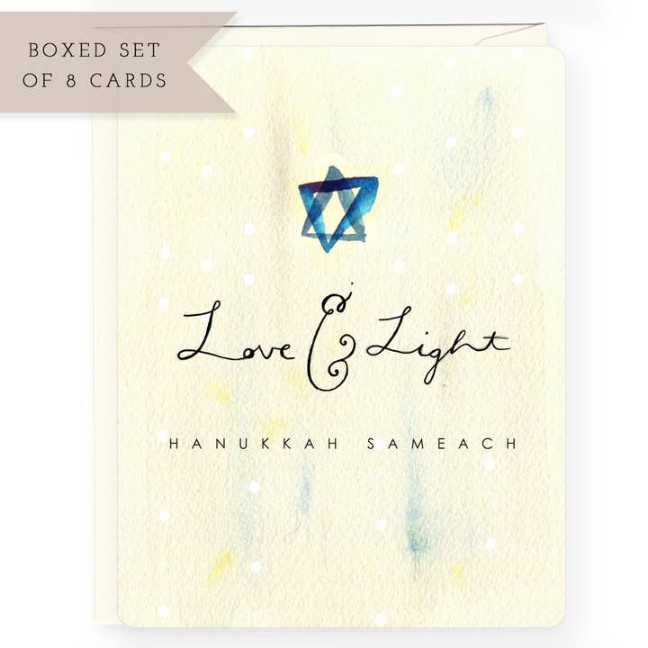 Biglietti di auguri per le vacanze invernali di Hanukkah, confezione da 8 per la vendita all'ingrosso da parte di H.macdo Paper Co.