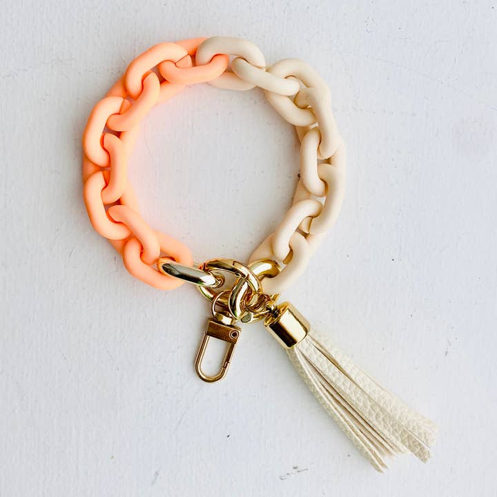 Tiny Gift Society - Wholesale Keychain Bracelet - Chain Link Bangle Keychain | Boho Acrylic Wristlet Key Ring