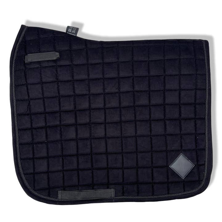 The Urbany Equine - Wholesale Horseback Riding Gear - Black Corduroy Dressage Saddle Pad4