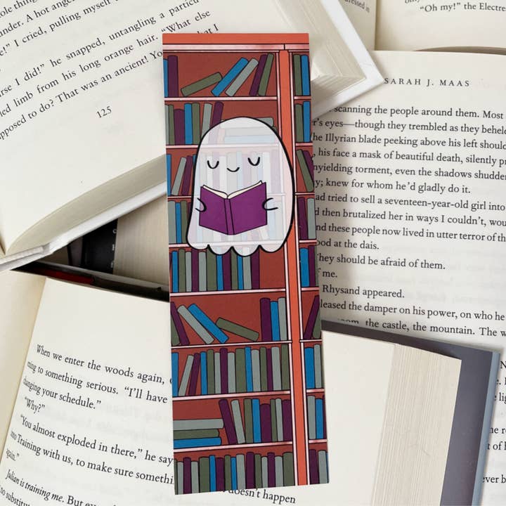 Ghost Reading bookmark for wholesale by The Peachy Polka Dot