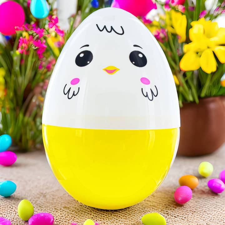 BestPysanky - Wholesale Decorative tabletop object - Large Chick Jumbo Size White and Yellow Plastic Easter Egg1