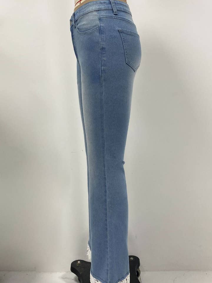 Light Blue 2025 NEW European HighWaisted Flare Jeans Chic Flared Fresh for wholesale on Faire6