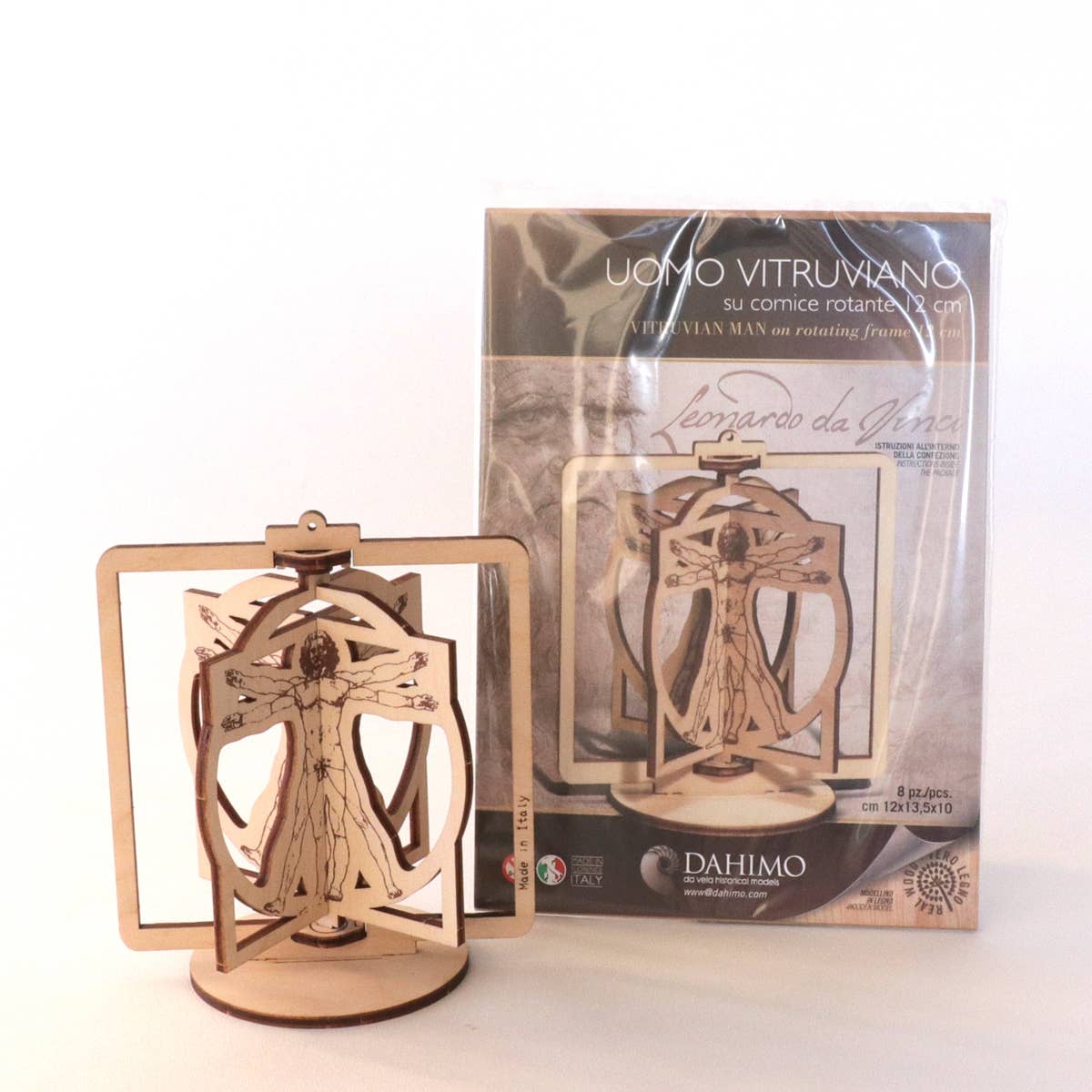 Dahimo - Wholesale DIY Craft Kit - Da Vinci Vitruvian Man on Rotating Frame - Wooden Model Kit4