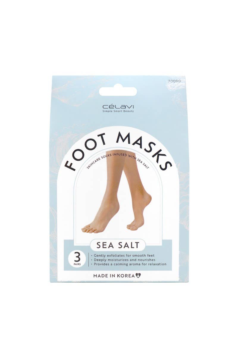 PINEAPPLE Beauty – wholesale Foot mask – Celavi 70090 Sea Salt 3 Pairs Foot Masks Set - 1 Set1